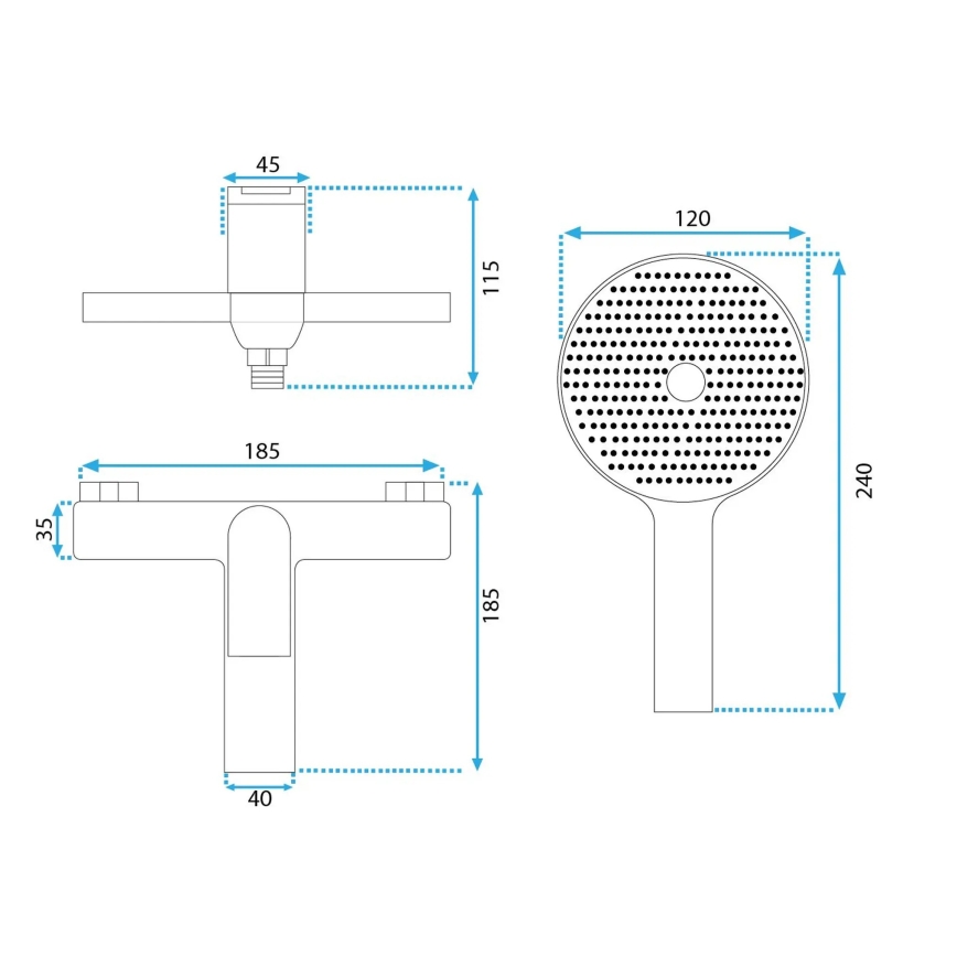 REA-B0492 - Set per vasca AVALON in rame spazzolato