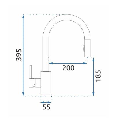 REA-B0669 - Mitigeur d'évier à douchette extractible FRESH 39,5 cm doré