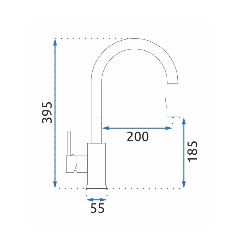 REA-B0669 - Mitigeur d'évier à douchette extractible FRESH 39,5 cm doré