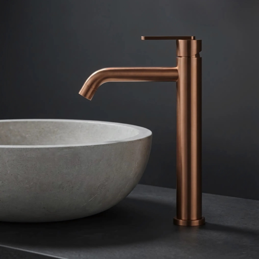 REA-B0971 - Miscelatore per lavabo ONTARIO 30 cm in rame spazzolato