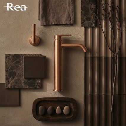 REA-B0971 - Miscelatore per lavabo ONTARIO 30 cm in rame spazzolato