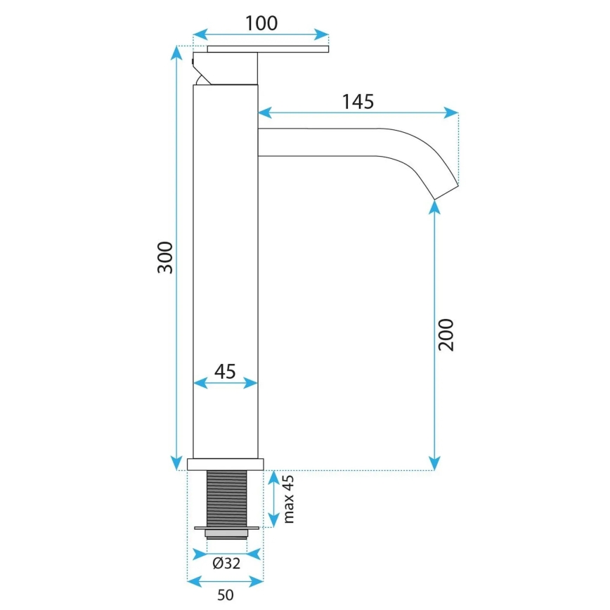 REA-B0971 - Miscelatore per lavabo ONTARIO 30 cm in rame spazzolato