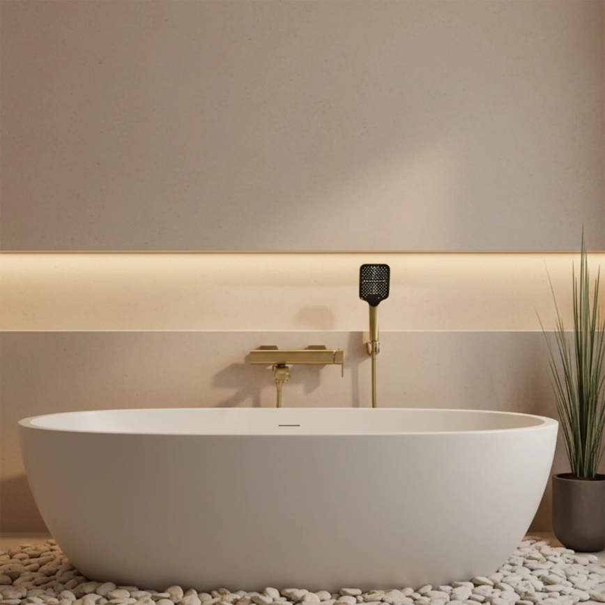 REA-B0979 - Set per vasca ARLO oro spazzolato