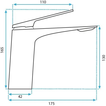 REA-B1117 - Miscelatore per lavabo AVALON 16,5 cm nero