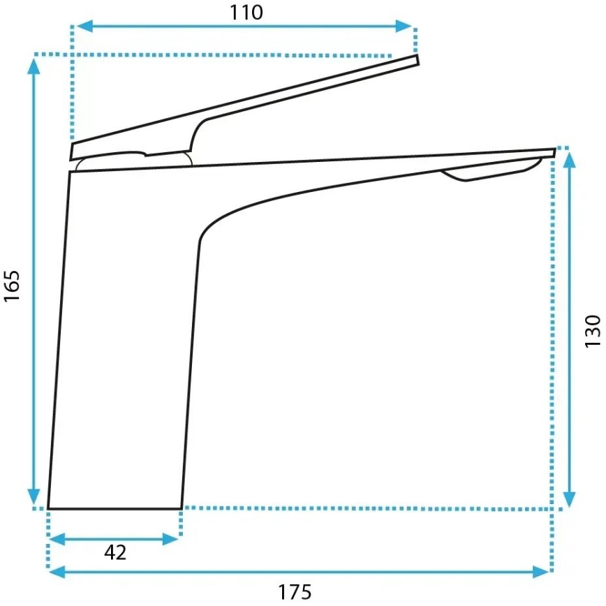 REA-B1117 - Mitigeur pour lavabo AVALON 16,5 cm noir