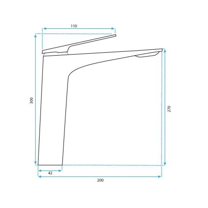REA-B1126 - Miscelatore per lavabo AVALON 30 cm nero