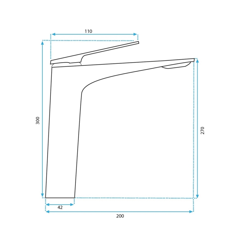 REA-B1126 - Waschtischarmatur AVALON 30 cm schwarz