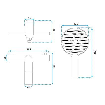 REA-B1129 - Set per vasca AVALON dorato