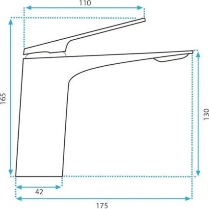 REA-B1178 - Mitigeur pour lavabo AVALON 16,5 cm chromé brillant