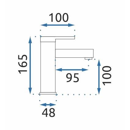 REA-B2017 - Waschtischarmatur PIXEL 16,5 cm matt-schwarz
