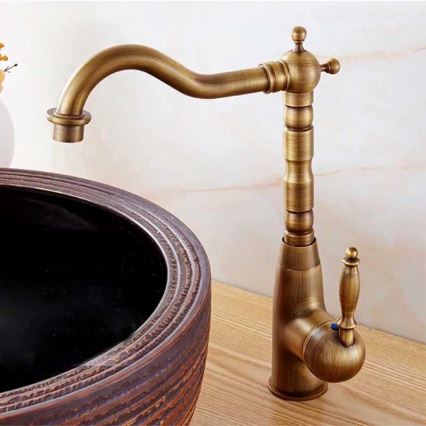 REA-B2150 - Miscelatore per lavabo BONA 28,5 cm oro spazzolato