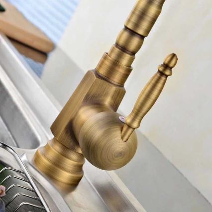REA-B2150 - Miscelatore per lavabo BONA 28,5 cm oro spazzolato