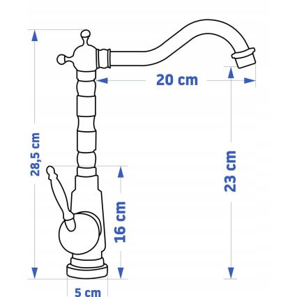 REA-B2150 - Miscelatore per lavabo BONA 28,5 cm oro spazzolato