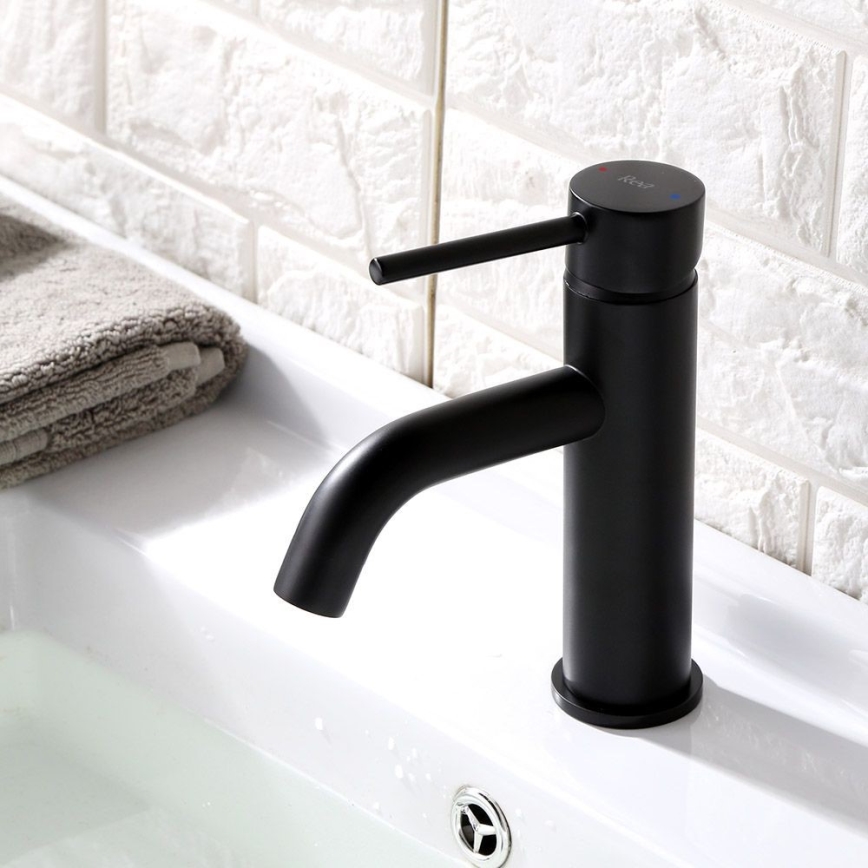 REA-B4102 - Mitigeur pour lavabo LUNGO 16,5 cm noir