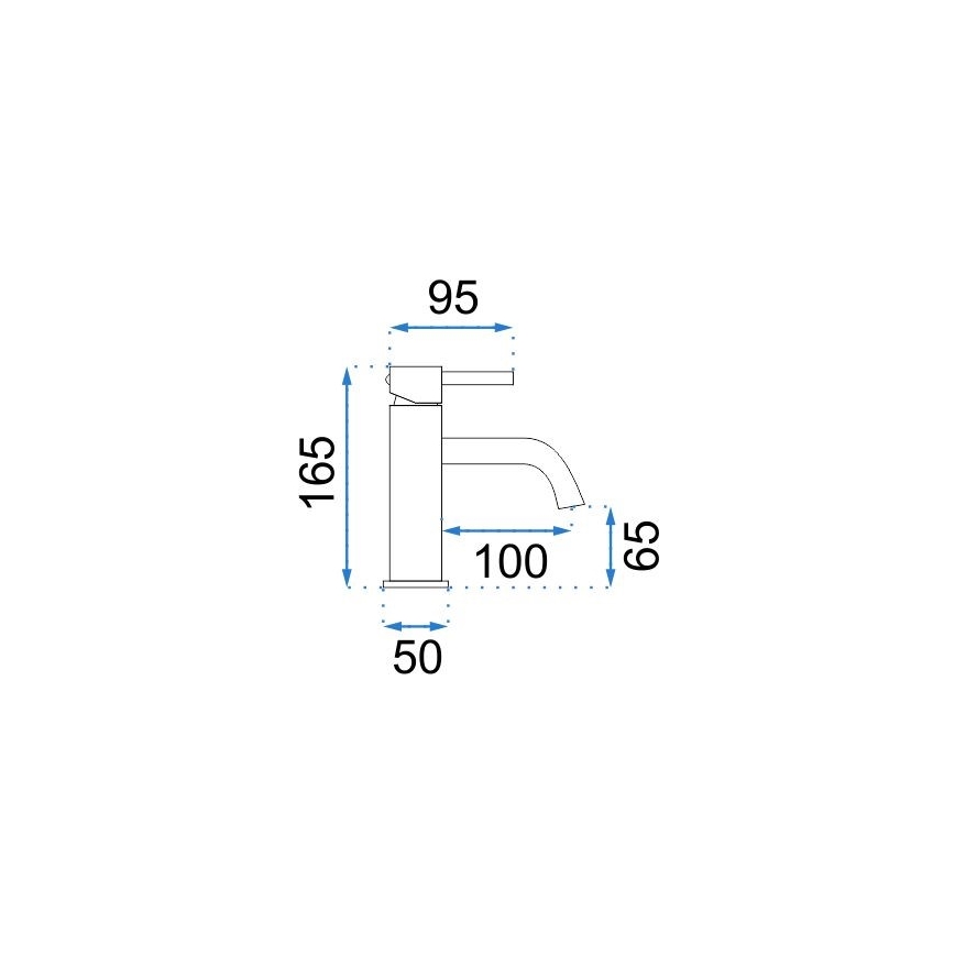 REA-B4102 - Mitigeur pour lavabo LUNGO 16,5 cm noir