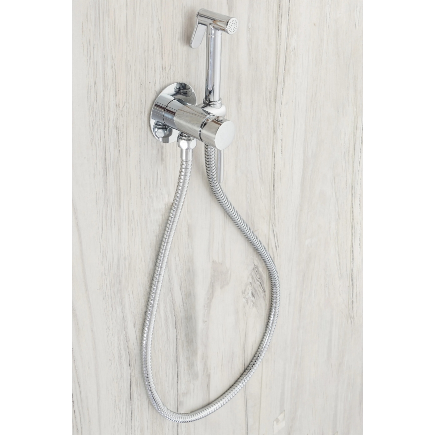 REA-B4106 - Miscelatore per bidet con doccetta per installazione incassata LUNGO cromato lucido