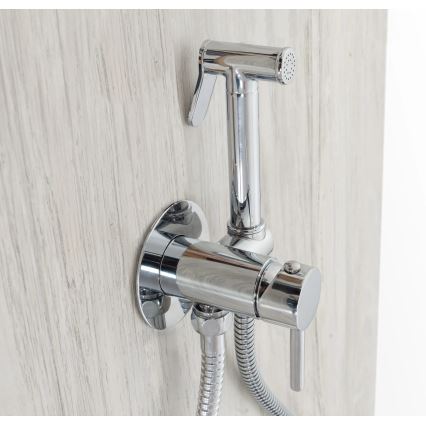 REA-B4106 - Miscelatore per bidet con doccetta per installazione incassata LUNGO cromato lucido