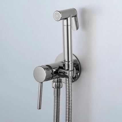 REA-B4106 - Miscelatore per bidet con doccetta per installazione incassata LUNGO cromato lucido