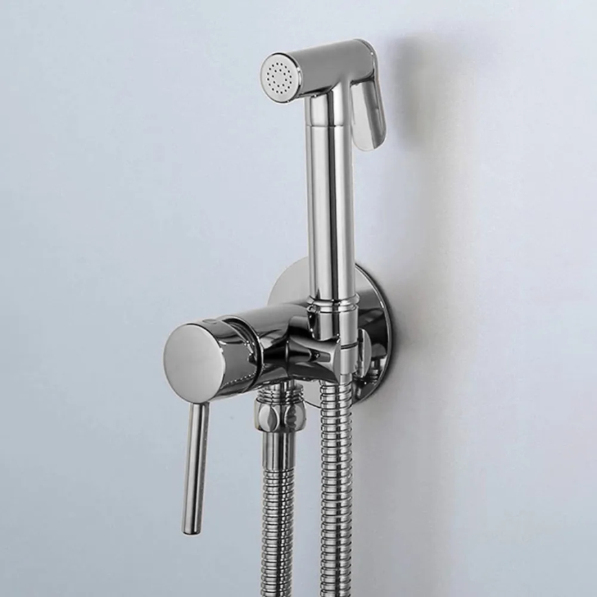 REA-B4106 - Miscelatore per bidet con doccetta per installazione incassata LUNGO cromato lucido