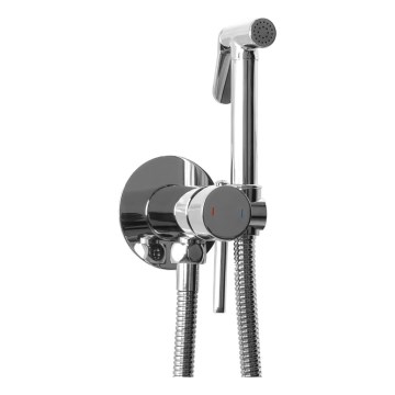 REA-B4106 - Miscelatore per bidet con doccetta per installazione incassata LUNGO cromato lucido