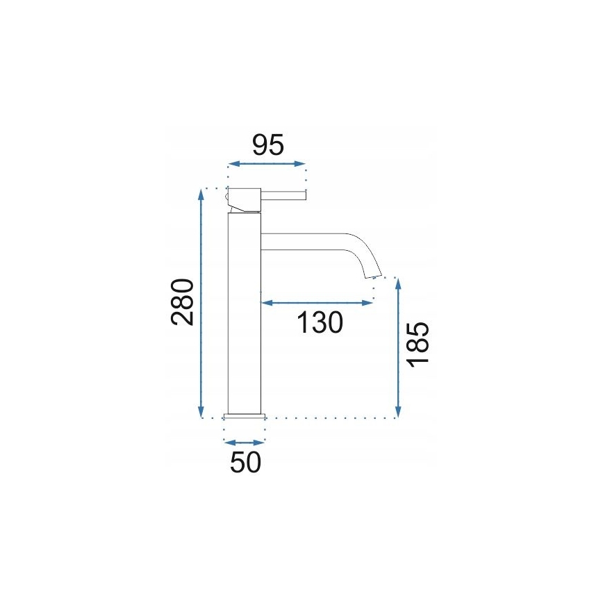 REA-B4526 - Mitigeur pour lavabo LUNGO 28 cm doré brossé