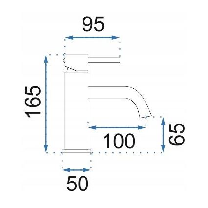 REA-B4527 - Mitigeur de lavabo LUNGO 16,5 cm doré brossé