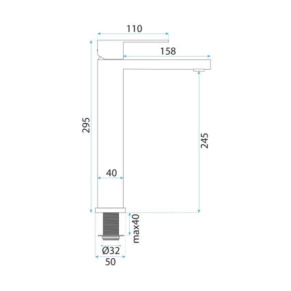 REA-B4588 - Miscelatore per lavabo ARLO 30 cm nichel