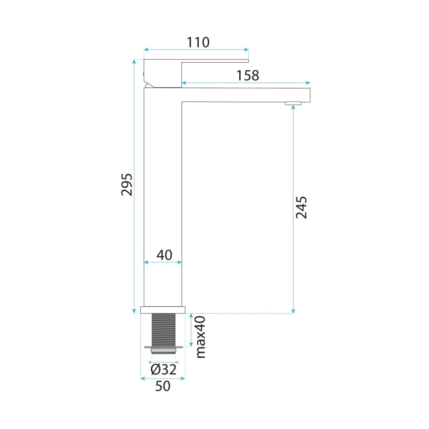 REA-B4588 - Miscelatore per lavabo ARLO 30 cm nichel
