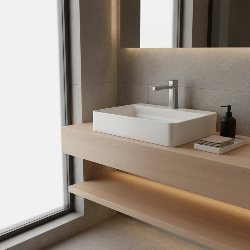 REA-B4589 - Mitigeur de lavabo ARLO 17 cm, finition nickel