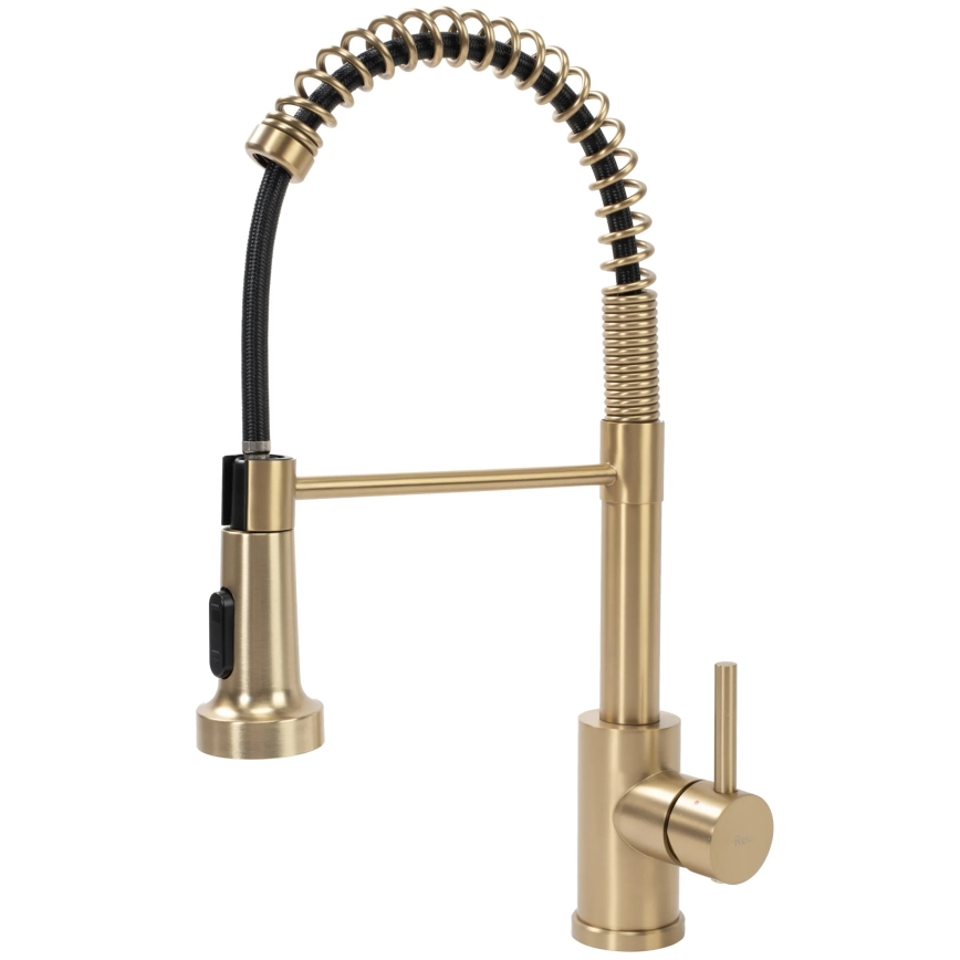 REA-B4821 - Miscelatore per lavello con doccetta estraibile COLIN 42,5 cm, finitura oro spazzolato