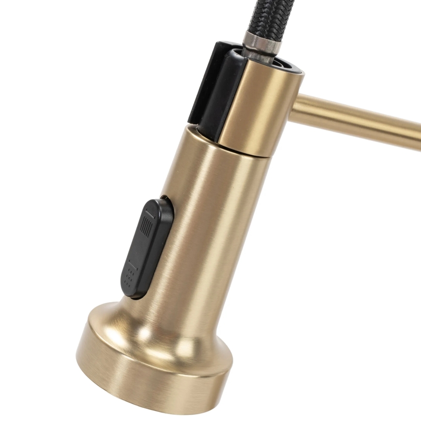 REA-B4821 - Miscelatore per lavello con doccetta estraibile COLIN 42,5 cm, finitura oro spazzolato