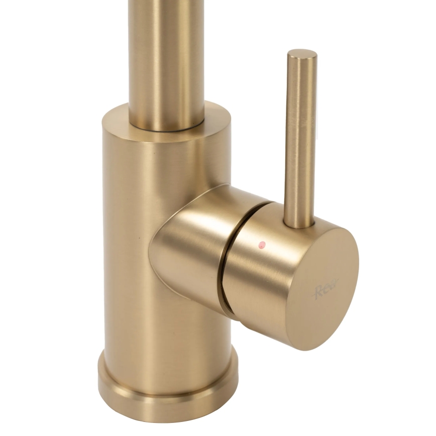 REA-B4821 - Miscelatore per lavello con doccetta estraibile COLIN 42,5 cm, finitura oro spazzolato