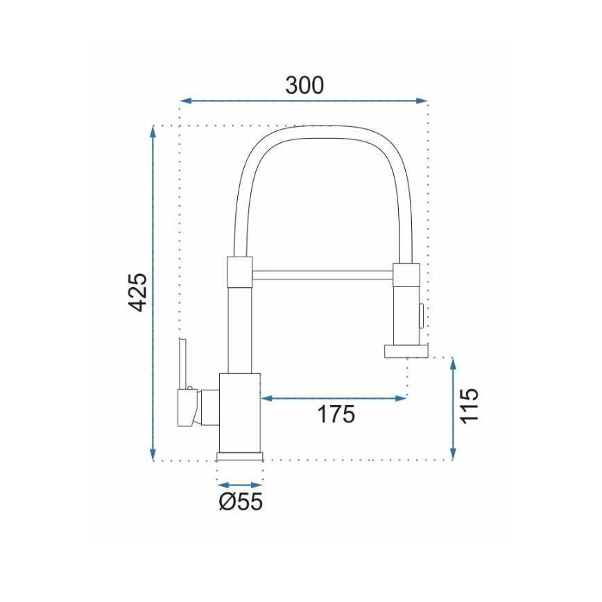 REA-B4821 - Mitigeur d'évier COLIN 42,5 cm avec douchette extractible, fini doré brossé