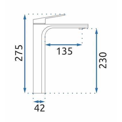 REA-B4896 - Miscelatore per lavabo MARCO 27,5 cm nero