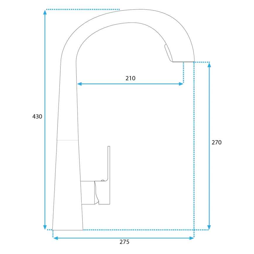 REA-B5312 - Mitigeur d'évier ROSS 43 cm avec douchette extractible, finition dorée brossée