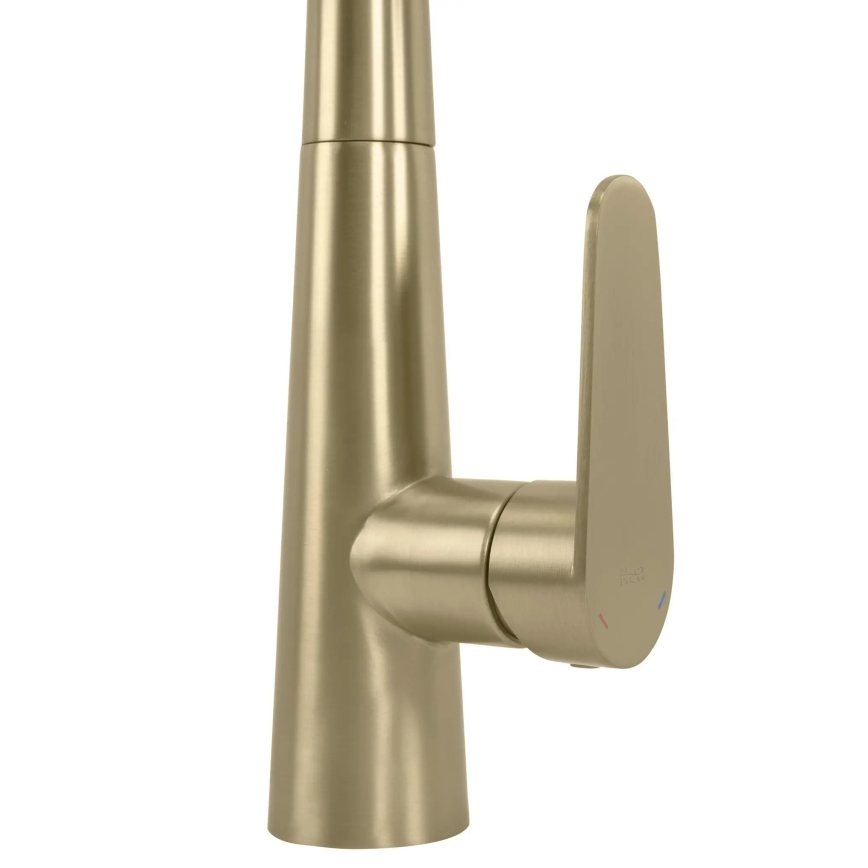REA-B5312 - Spültischarmatur ROSS mit ausziehbarer Brause, 43 cm, gebürstetes Gold