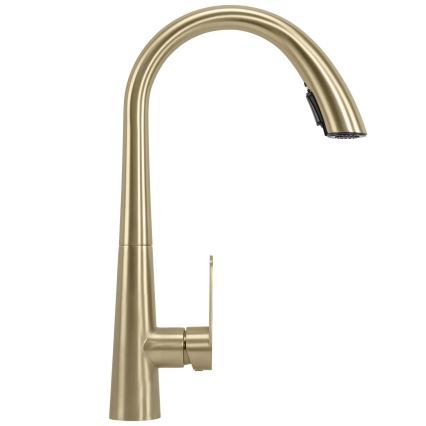 REA-B5312 - Spültischarmatur ROSS mit ausziehbarer Brause, 43 cm, gebürstetes Gold