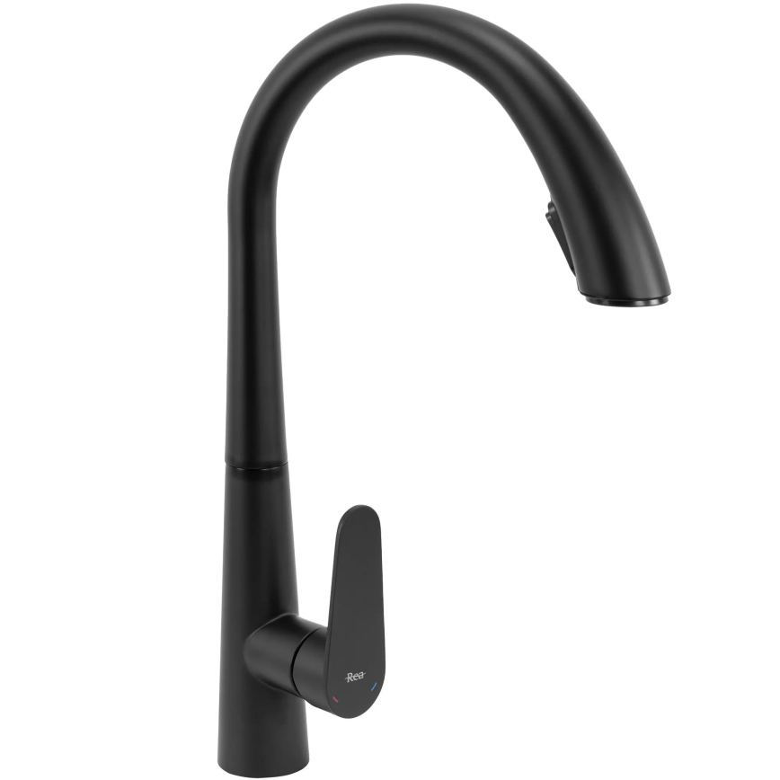 REA-B5313 - Miscelatore da cucina ROSS 43 cm con doccetta estraibile, nero