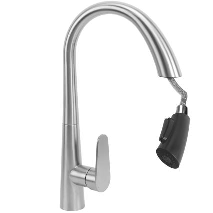 REA-B5314 - Miscelatore per lavello con doccetta estraibile ROSS 43 cm, finitura nichel