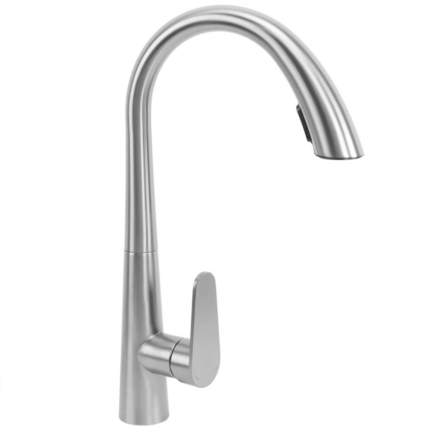 REA-B5314 - Miscelatore per lavello con doccetta estraibile ROSS 43 cm, finitura nichel