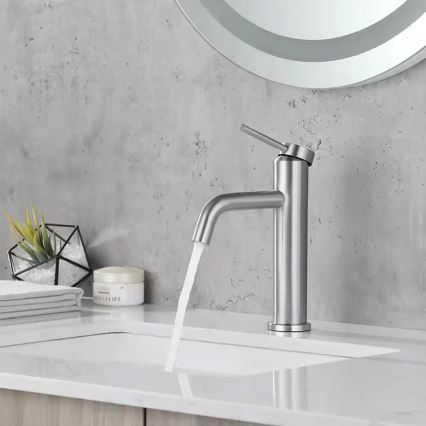 REA-B5324 - Mitigeur pour lavabo CLIF 20,5 cm en acier brossé
