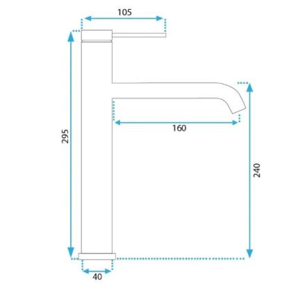 REA-B5330 - Mitigeur pour lavabo CLIF 29,5 cm, finition nickel