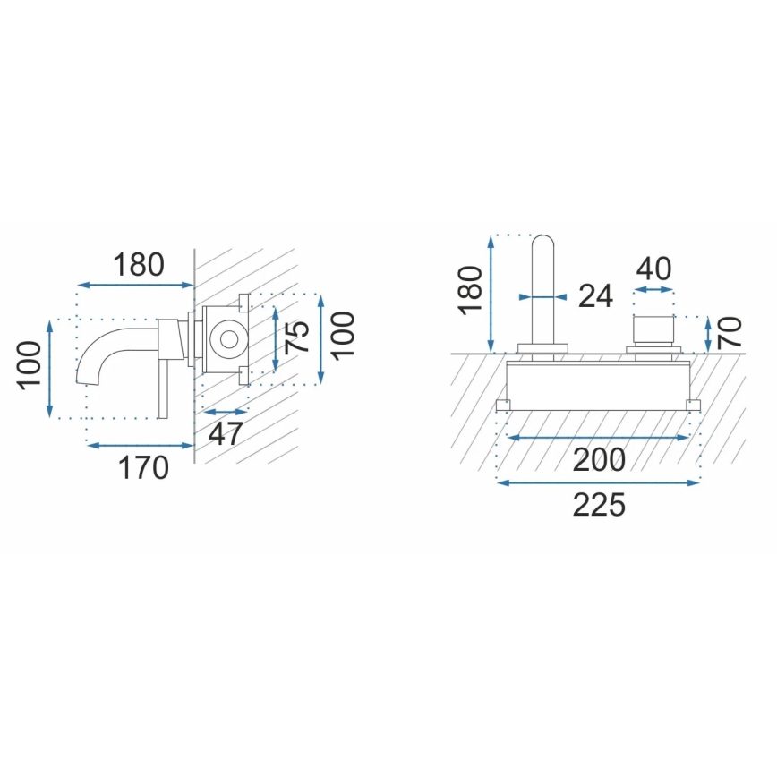 REA-B5332 - Mitigeur pour lavabo encastré OWEN noir