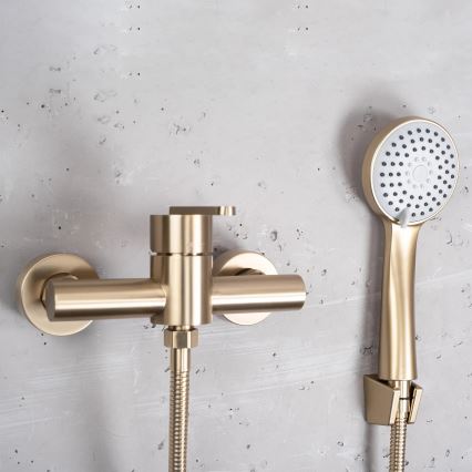 REA-B5501 - Duschset mit ONTARIO-Mischbatterie, gebürstetes Gold