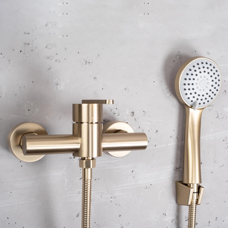 REA-B5501 - Ensemble de douche ONTARIO avec mitigeur, finition dorée brossée