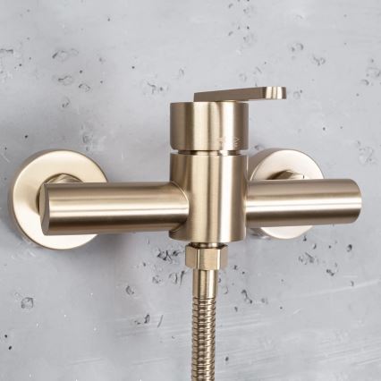 REA-B5501 - Ensemble de douche ONTARIO avec mitigeur, finition dorée brossée