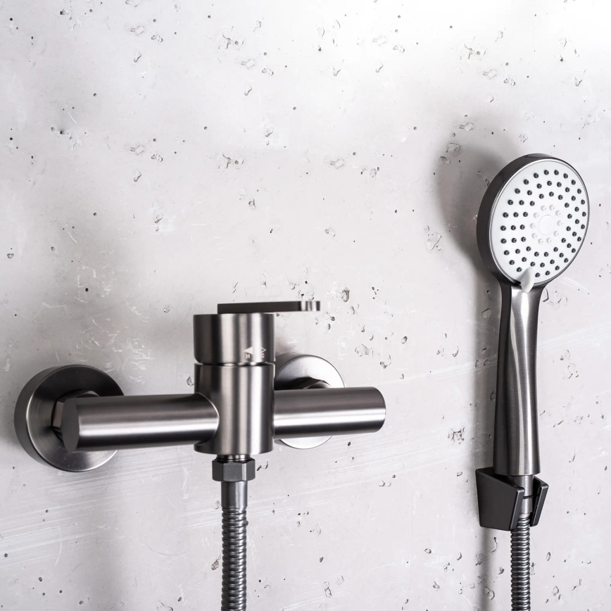 REA-B5503 - Ensemble de douche avec mitigeur ONTARIO titane