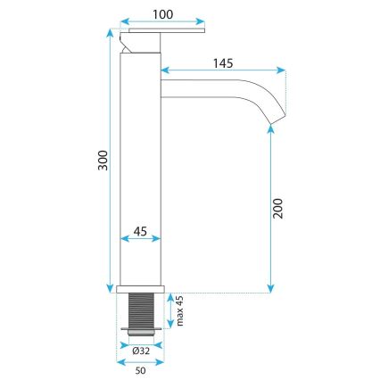 REA-B5509 - Mitigeur de lavabo ONTARIO 30 cm, finition dorée brossée