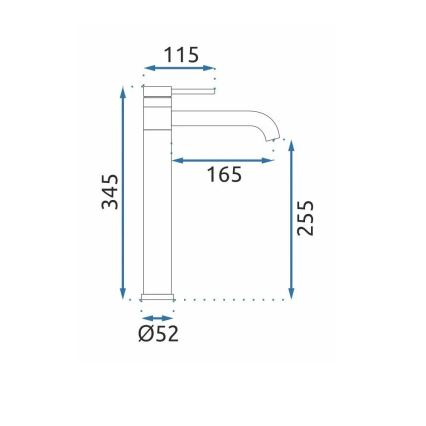 REA-B6100 - Miscelatore per lavabo LUNGIS 34,5 cm, cromato lucido