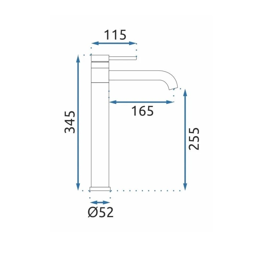 REA-B6100 - Miscelatore per lavabo LUNGIS 34,5 cm, cromato lucido